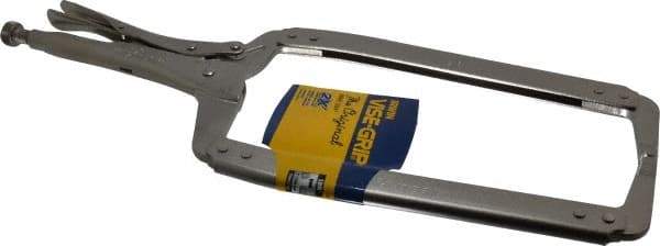 Irwin - 18" OAL C-Clamp Locking Pliers - 9-1/2" Jaw Depth, 8" Jaw Opening - All Tool & Supply