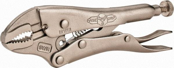 Irwin - 5" OAL Curved Jaw Locking Pliers - 1-1/4" Jaw Opening, Standard Handle - All Tool & Supply