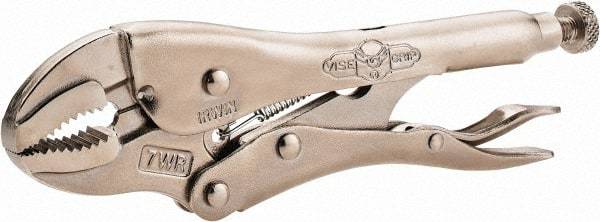 Irwin - 7" OAL Curved Jaw Locking Pliers - 1-5/8" Jaw Opening, Standard Handle - All Tool & Supply