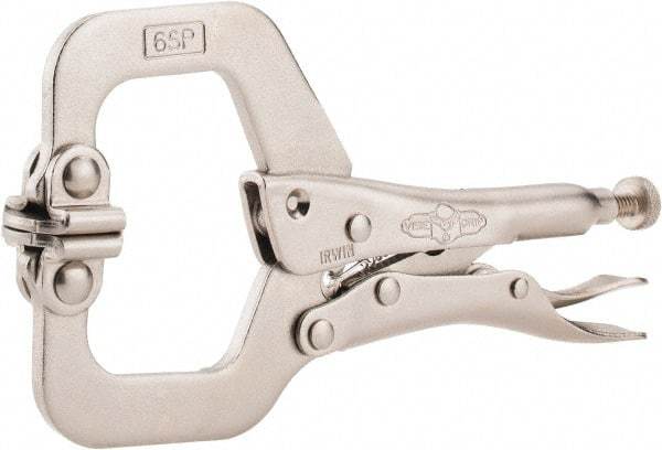 Irwin - 6" OAL C-Clamp Locking Pliers - 1-1/2" Jaw Depth, 2-1/8" Jaw Opening - All Tool & Supply