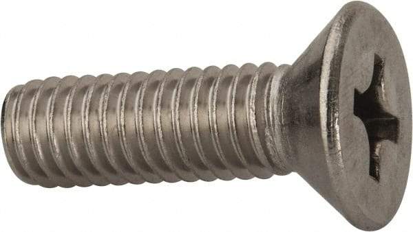 Value Collection - 3/8-16 UNC, 1-1/4" OAL Phillips Drive Machine Screw - Flat Head, Grade 316 Stainless Steel, Uncoated, Without Washer - All Tool & Supply