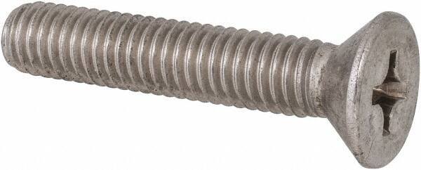 Value Collection - 3/8-16 UNC, 2" OAL Phillips Drive Machine Screw - Flat Head, Grade 316 Stainless Steel, Uncoated, Without Washer - All Tool & Supply