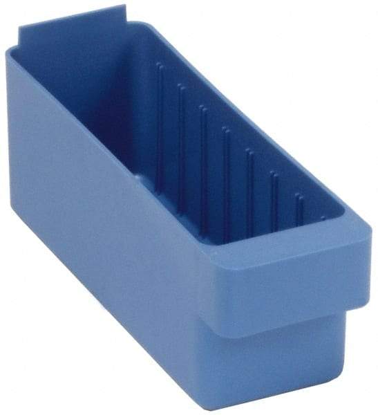 Quantum Storage - 28 Lb. Load Capacity, 11-5/8" Deep, Blue High-Impact Polystyrene Drawer Bin - 4-5/8" High x 3-3/4" Wide x 11-5/8" Long - All Tool & Supply