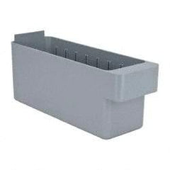 Quantum Storage - 28 Lb. Load Capacity, 11-5/8" Deep, Gray High-Impact Polystyrene Drawer Bin - 4-5/8" High x 3-3/4" Wide x 11-5/8" Long - All Tool & Supply