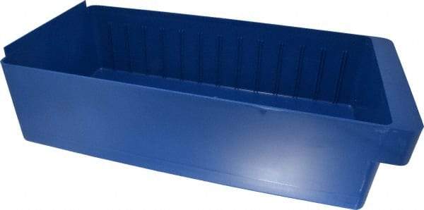 Quantum Storage - 28 Lb. Load Capacity, 17-5/8" Deep, Blue High-Impact Polystyrene Drawer Bin - 4-5/8" High x 8-3/8" Wide x 17-5/8" Long - All Tool & Supply