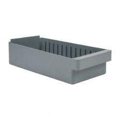 Quantum Storage - 28 Lb. Load Capacity, 17-5/8" Deep, Gray High-Impact Polystyrene Drawer Bin - 4-5/8" High x 8-3/8" Wide x 17-5/8" Long - All Tool & Supply