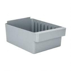 Quantum Storage - 28 Lb. Load Capacity, 11-5/8" Deep, Gray High-Impact Polystyrene Drawer Bin - 4-5/8" High x 8-3/8" Wide x 11-5/8" Long - All Tool & Supply