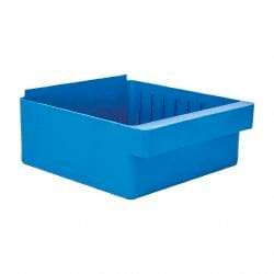 Quantum Storage - 28 Lb. Load Capacity, 11-5/8" Deep, Blue High-Impact Polystyrene Drawer Bin - 4-5/8" High x 11-1/8" Wide x 11-5/8" Long - All Tool & Supply