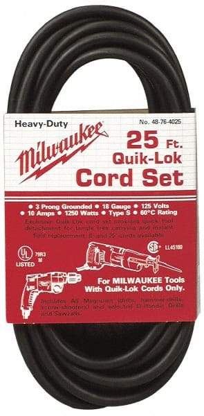 Milwaukee Tool - Power Drill Quik-Lok Cord Set - For All Magnum Drills - All Tool & Supply