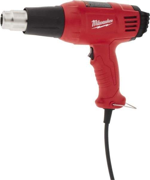 Milwaukee Tool - 140 to 1,040°F Heat Setting, 14.8 CFM Air Flow, Heat Gun - 120 Volts, 11.6 Amps, 1,400 Watts, 10.13' Cord Length - All Tool & Supply