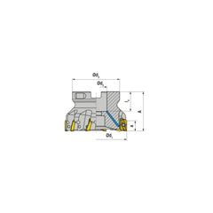 Indexable Square-Shoulder Face Mill:  A211150R0611A050175EF,  1-1/2'' Cut Dia,  0.5000″ Arbor Hole Dia,  0.3940″ Max Cutting Depth Uses  6,  XD.T 11T3 Inserts,  Through Coolant,  Series  A211-11