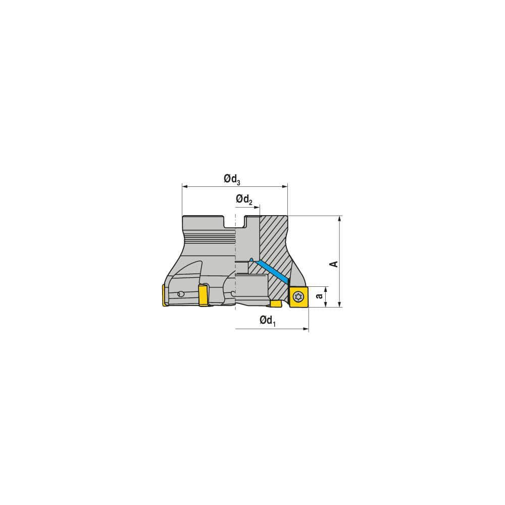 Indexable Square-Shoulder Face Mill:  A491.160.R.14-12,  40.0000″ Arbor Hole Dia, Uses  14,  SNHU 1204 Inserts,  Through Coolant,  Series  A491-12