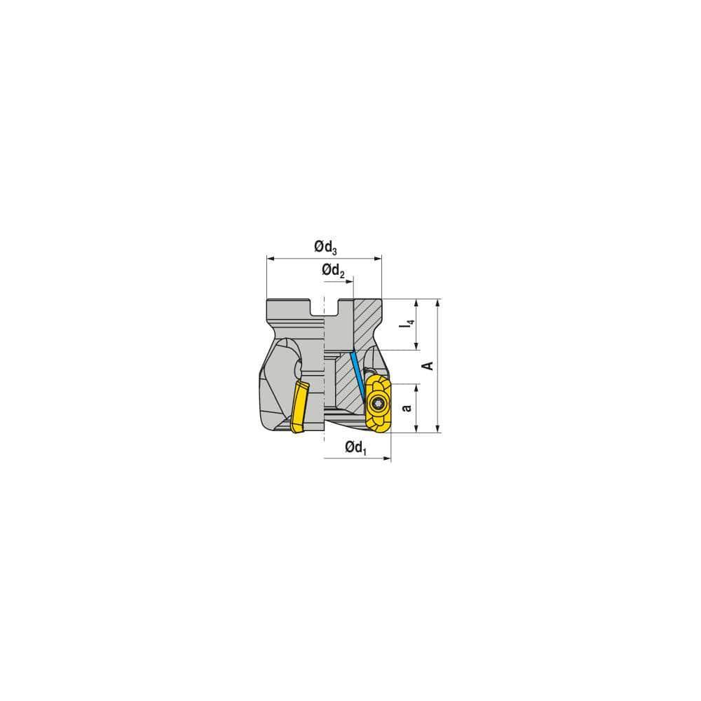 Indexable Square-Shoulder Face Mill:  AHSC.80.R.05-19,  27.0000″ Arbor Hole Dia, Uses  5,  XD..1904.. Inserts,  Through Coolant,  Series  AHSC-19