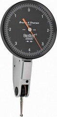 TESA Brown & Sharpe - 0.008 Inch Range, 0 Inch Dial Graduation, Horizontal Dial Test Indicator - 1-1/2 Inch Black Dial, 0-4-0 Dial Reading - All Tool & Supply