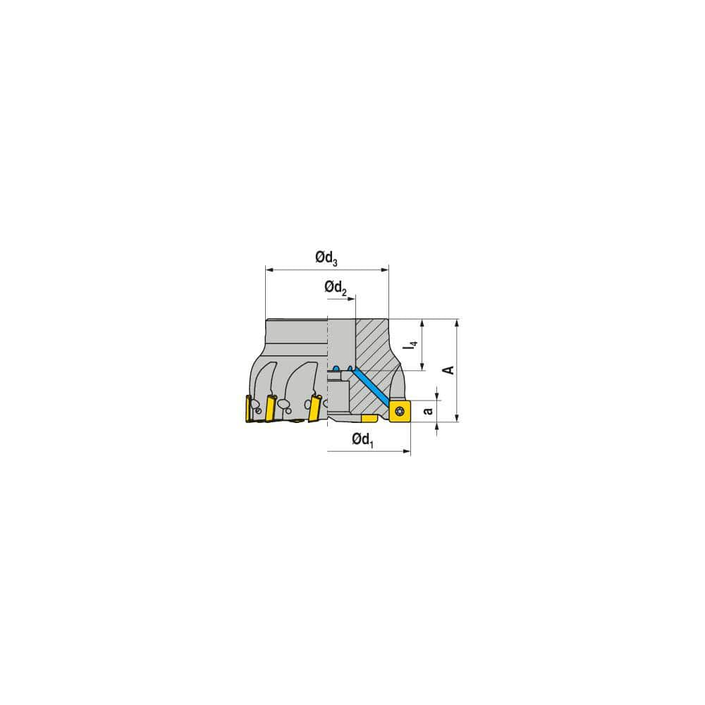 Indexable Square-Shoulder Face Mill:  A490.80.R.07-12,  27.0000″ Arbor Hole Dia, Uses  7,  SD.. 1205.. Inserts,  Through Coolant,  Series  A490-12