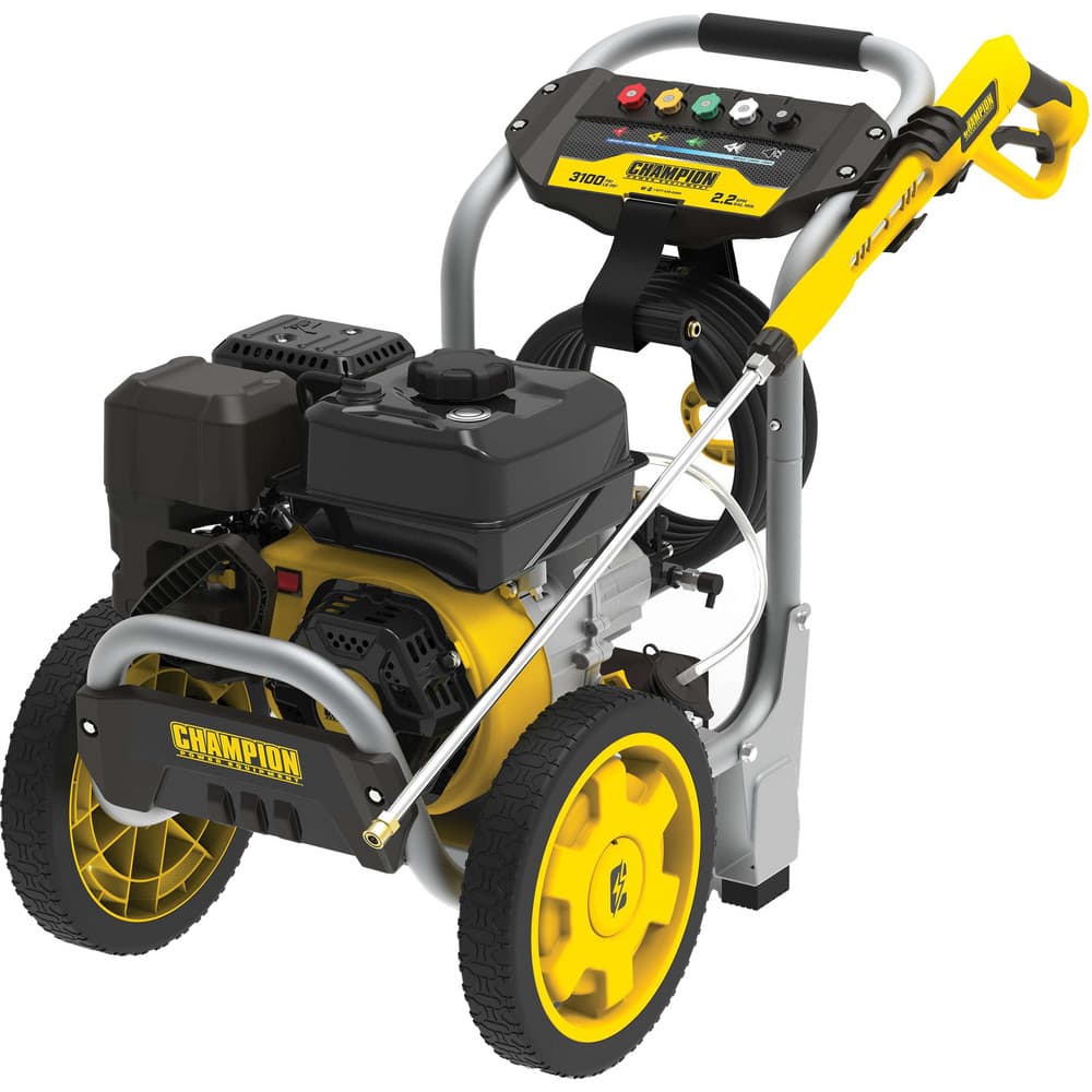 Pressure Washers; Water Type: Cold; Power Type: Gas; Duty Level: Medium; Washer Style: Cart; Flow Rate: 2; Maximum Pressure: 3100 psi; Fuel Tank Capacity: 0.9 gal; Detergent Injection: Yes; Hose Diameter: .625 in; Includes: Quick-Connect Nozzles (5); Trig