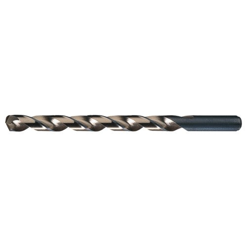 #15 RHS / RHC HSS-CO 8% (M42) 135 Degree Split Point Cobalt Heavy Duty Taper Length Drill - Straw / Gold Oxide - Exact Industrial Supply