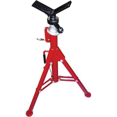 Rothenberger - 1/2" to 8" Pipe Capacity, Portable Folding Vee-Head Stand - 27" to 50" High, 2,500 Lb Capacity - All Tool & Supply