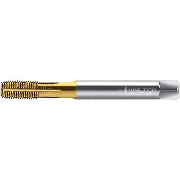 Walter-Prototyp - M8x1.25 DIN 2174 6HX 7.480 Thread Limit Semi-Bottoming Thread Forming Tap - Powdered Metal High Speed Steel, TiN Finish, 90mm OAL, 12mm Thread Length, Right Hand Thread, Series TC420 - All Tool & Supply