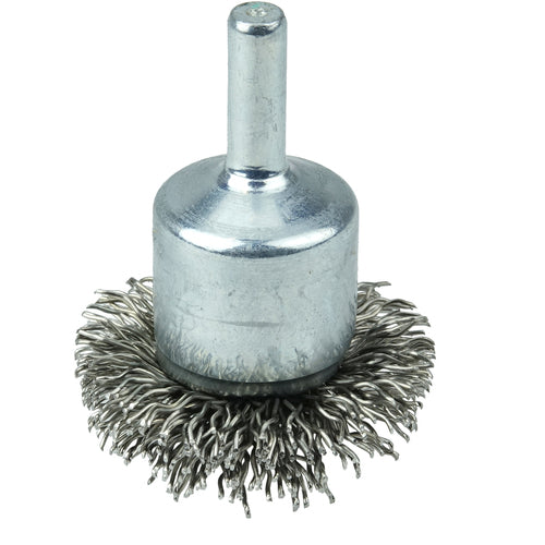 1-1/2″ Circular Flared Crimped Wire End Brush, .020″ Stainless Steel Fill - All Tool & Supply