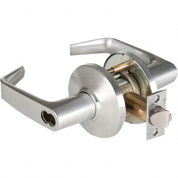 Dormitory Lever Lockset for 1-3/4 to 2-1/4″ Thick Doors 6 or 7 Pin Best & Compatible, 2-3/4″ Backset, Satin Chrome\xB6Antimicrobial Coated Finish