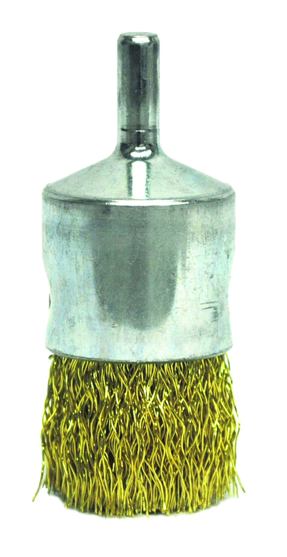 1" Crimped Wire End Brush - .0118 Brass - Non-Sparking Wire Wheel - All Tool & Supply