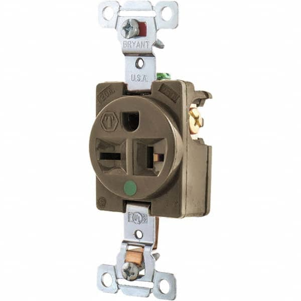 Bryant Electric - Straight Blade Receptacles Receptacle Type: Single Receptacle Grade: Hospital - All Tool & Supply