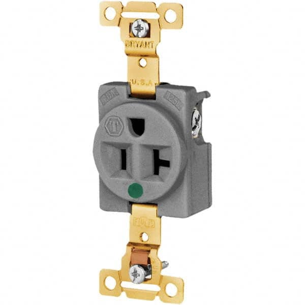 Bryant Electric - Straight Blade Receptacles Receptacle Type: Single Receptacle Grade: Hospital - All Tool & Supply