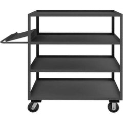 Order Picking Utility Cart: Gray Gray, Phenolic Casters, 4 Shelves