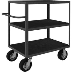 Instrument Utility Cart: Gray Gray, Semi-Pneumatic Casters, 3 Shelves