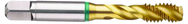 M6x1.0 6H 3-Flute Cobalt Green Ring Semi-Bottoming 40 degree Spiral Flute Tap-TiN - All Tool & Supply