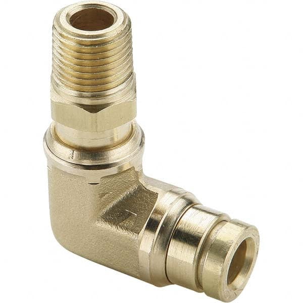 Parker - Metal Push-To-Connect Tube Fittings Type: Male Swivel Elbow Tube Outside Diameter (Inch): 1/4 - All Tool & Supply