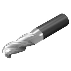 Sandvik Coromant - 1/2" Diam, 1-5/8" LOC, 3 Flute Solid Carbide Ball End Mill - Exact Industrial Supply