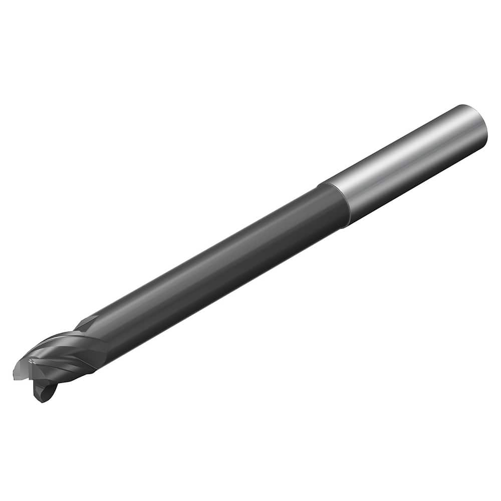 Sandvik Coromant - 3/8" Diam 3 Flute Solid Carbide 0.018" Corner Radius End Mill - Exact Industrial Supply