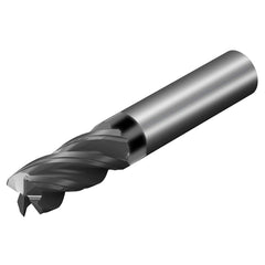 Sandvik Coromant - 1/2" Diam 4 Flute Solid Carbide 1/8" Corner Radius End Mill - Exact Industrial Supply