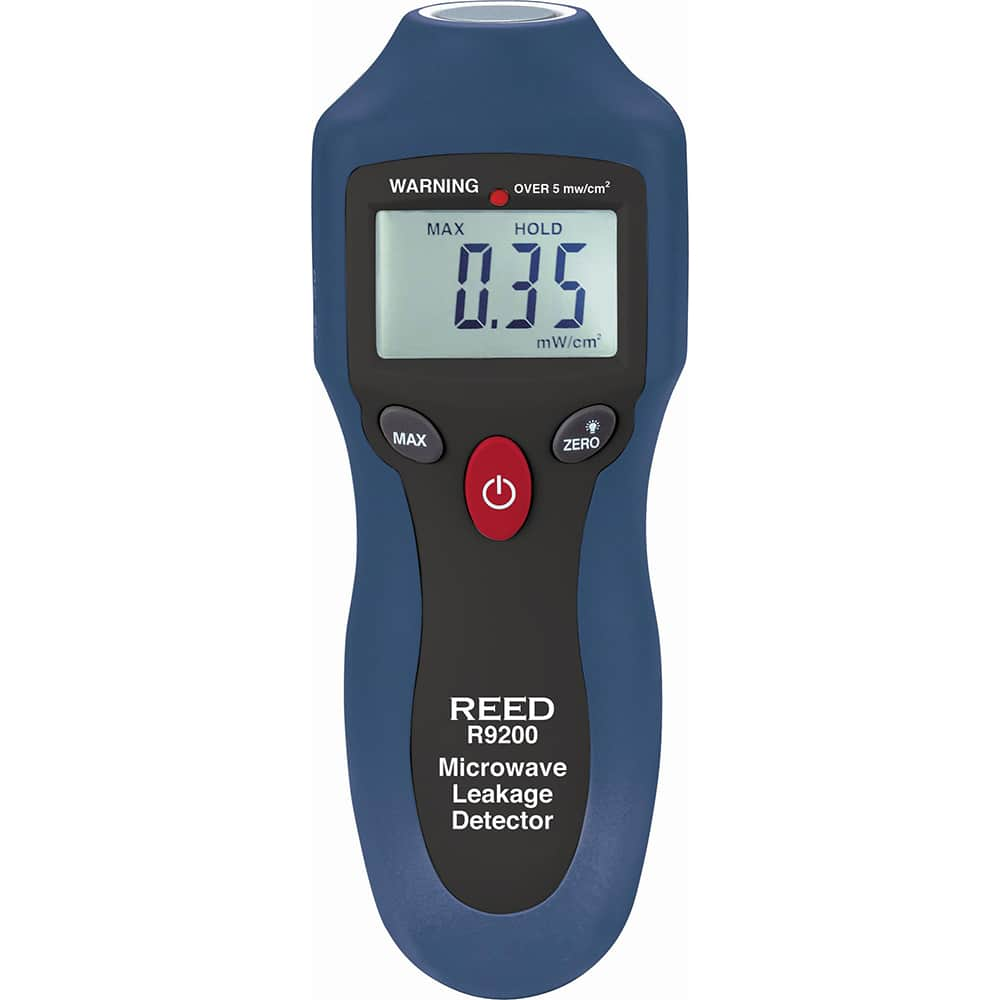 REED Instruments - Gas Detectors & Kits; Type: Portable microwave Leak Detector ; Gas Monitored: Microwaves ; Measuring Range: 0 to 9.99 mW/cm2 ; Alarm Level: 5 mW/cm2 ; Alarm Type: Audible; Visual ; Display Type: 4-Digit LCD - Exact Industrial Supply