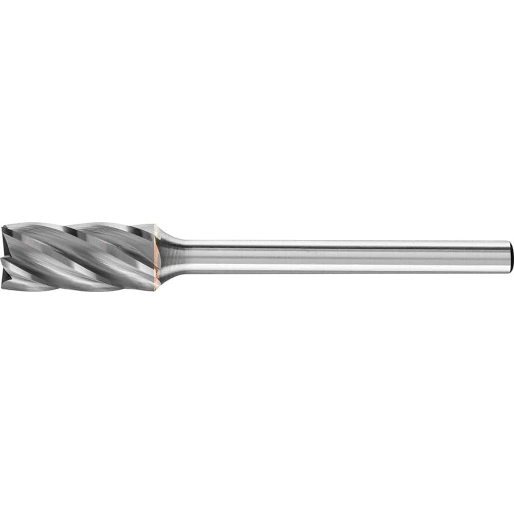 PFERD - SB-51, 1/4" Cut Diam, 1/8" Shank Diam, Carbide End Cut Aluma Cut Cylinder with End Cut Burr - Exact Industrial Supply