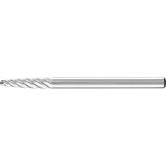 PFERD - SF-42, 1/8" Cut Diam, 1/8" Shank Diam, Carbide Inox Cut Tree with Radius End Burr - Exact Industrial Supply