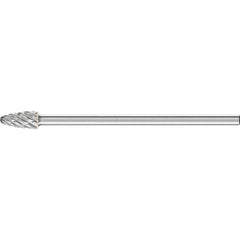 PFERD - SF-3L6, 3/8" Cut Diam, 1/4" Shank Diam, Carbide End Cut Tree with Radius End Burr - Exact Industrial Supply