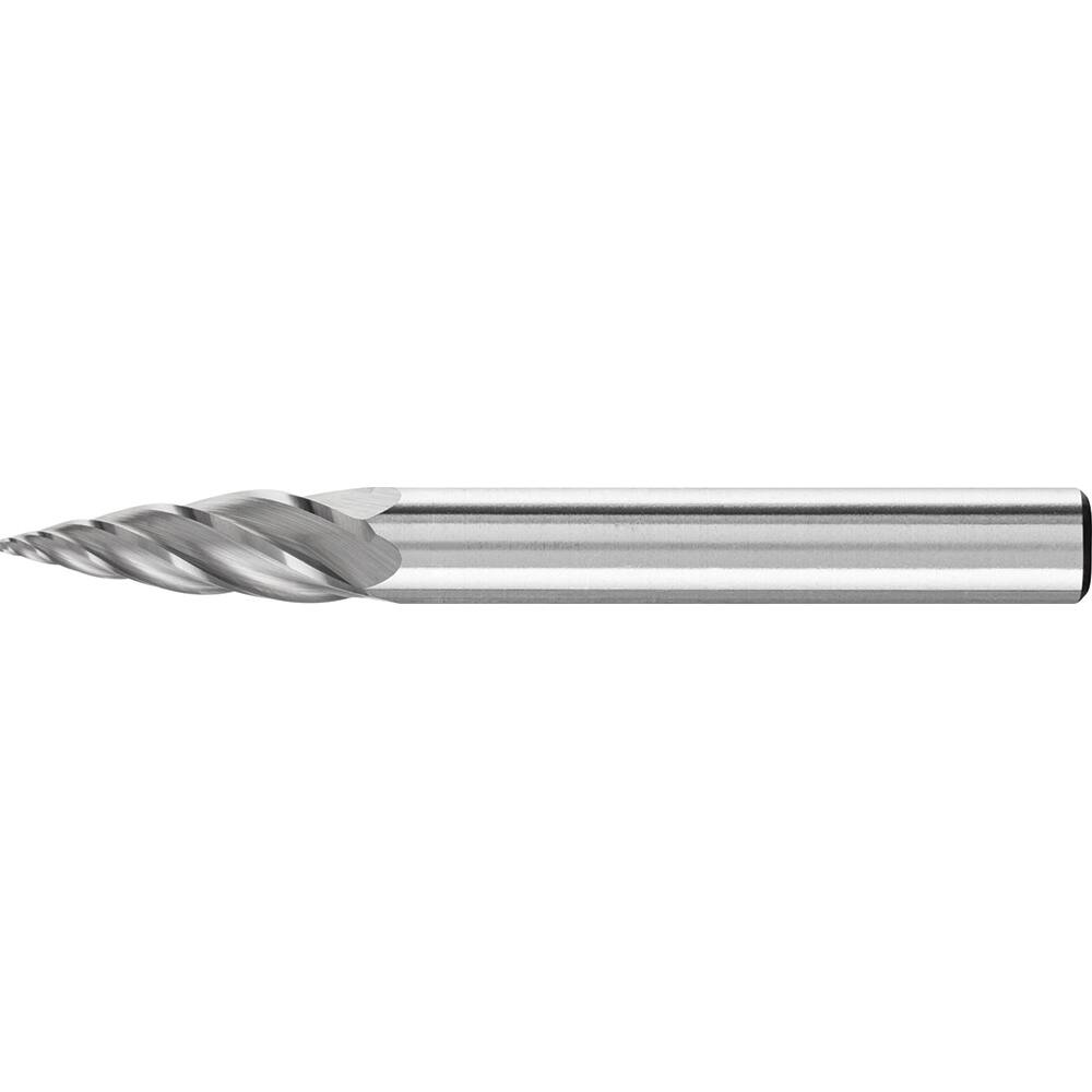 PFERD - SG-1, 1/4" Cut Diam, 1/4" Shank Diam, Carbide End Cut Aluma Cut Tree with Pointed End Burr - Exact Industrial Supply