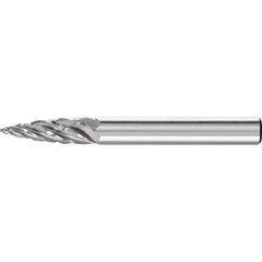 PFERD - SG-1, 1/4" Cut Diam, 1/4" Shank Diam, Carbide End Cut Tree with Pointed End Burr - Exact Industrial Supply