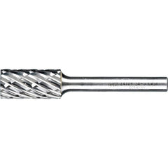 PFERD - SA-5, 1/2" Cut Diam, 1/4" Shank Diam, Carbide No End Cut Diamond Pattern Cylinder Burr - Exact Industrial Supply