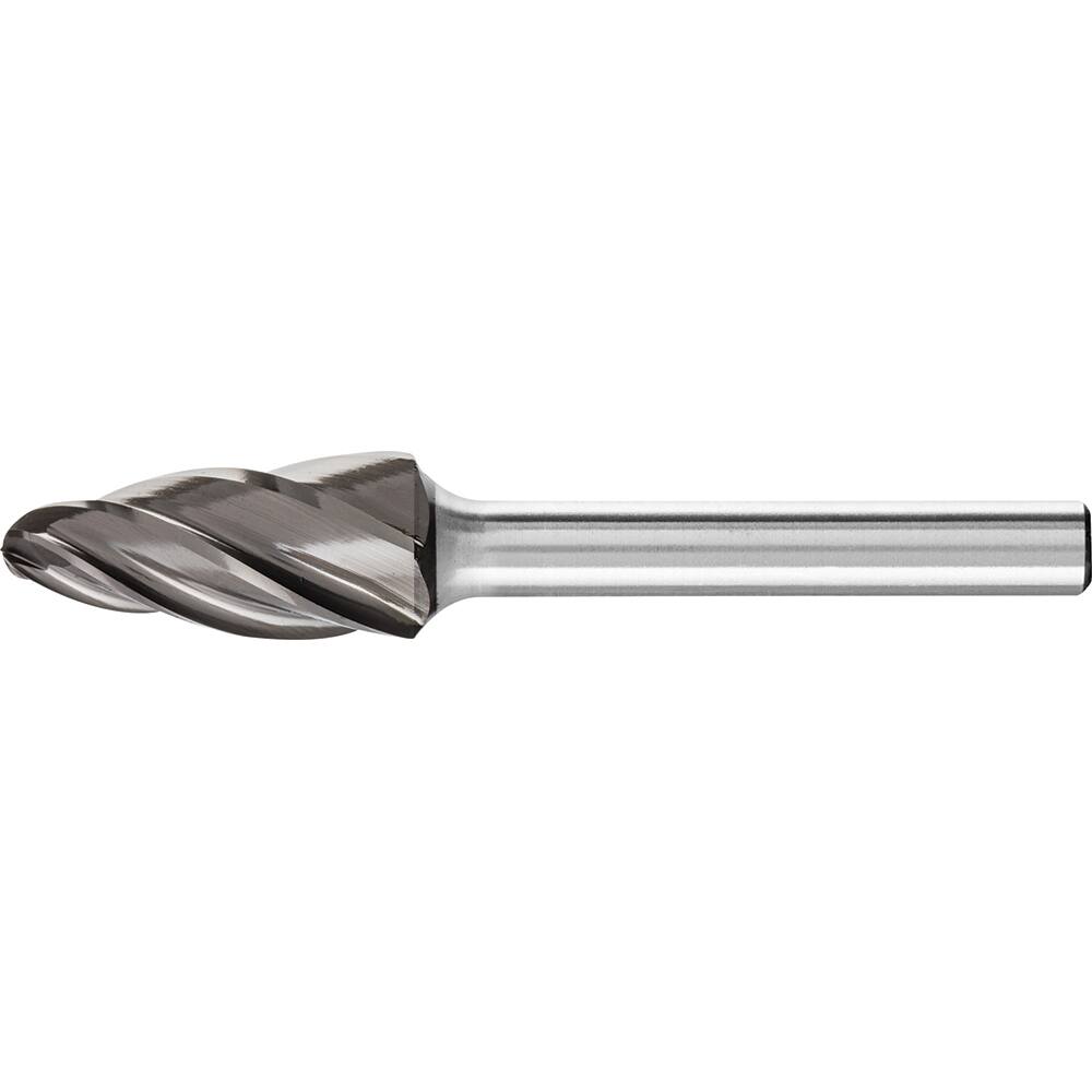 PFERD - SF-5, 1/2" Cut Diam, 1/4" Shank Diam, Carbide End Cut Aluma Cut Tree with Radius End Burr - Exact Industrial Supply