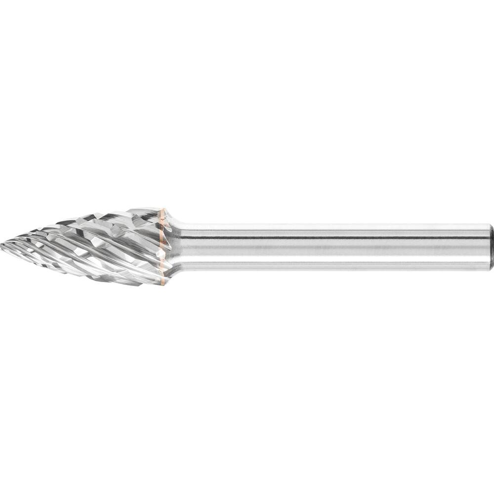 PFERD - SG-3, 3/8" Cut Diam, 1/4" Shank Diam, Carbide End Cut Tree with Pointed End Burr - Exact Industrial Supply