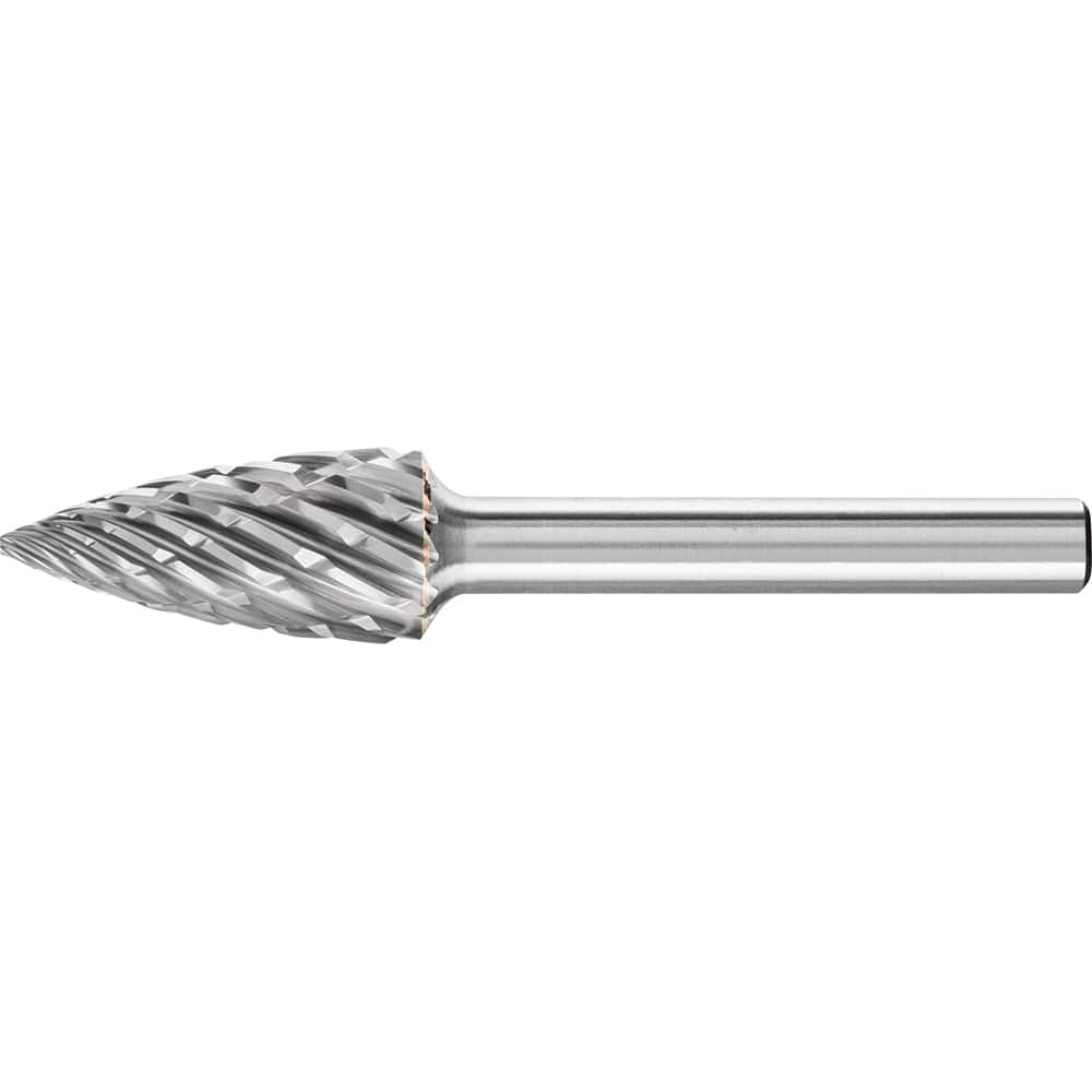 PFERD - SG-5, 1/2" Cut Diam, 1/4" Shank Diam, Carbide End Cut Tree with Pointed End Burr - Exact Industrial Supply