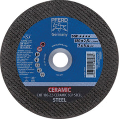 PFERD - Cutoff Wheels; Tool Compatibility: Angle Grinder ; Wheel Diameter (Inch): 7 ; Wheel Thickness (Inch): 3/32 ; Abrasive Material: Ceramic Oxide ; Maximum RPM: 8500.000 ; Grit: 46 - Exact Industrial Supply