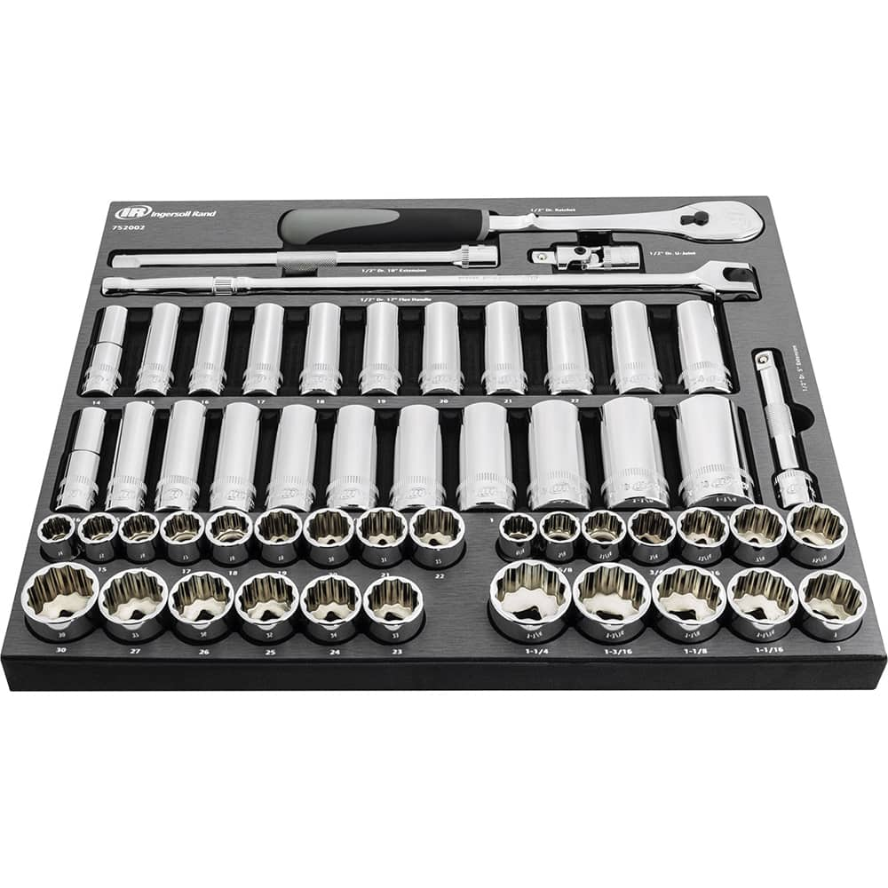 Ingersoll-Rand - 54 Pc Mechanics Socket Set - Exact Industrial Supply