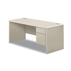 Hon - Office Desks; Type: Single Pedestal Desk ; Center Draw: No ; Color: Silver Mesh; Light Gray ; Material: Steel Base; Laminate Worksurface ; Width (Inch): 66 ; Depth (Inch): 30 - Exact Industrial Supply