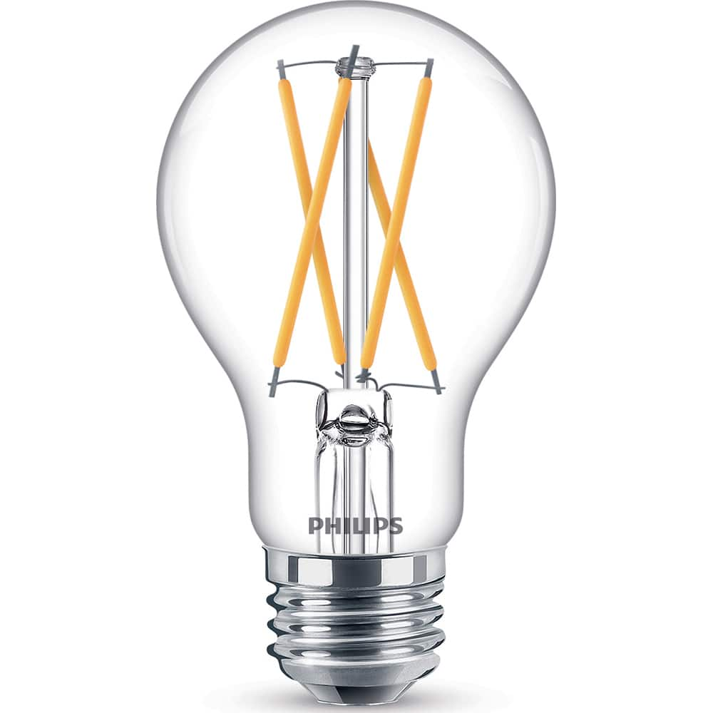 Philips - Lamps & Light Bulbs; Lamp Technology: LED ; Lamps Style: Residential/Office ; Lamp Type: A19 ; Wattage Equivalent Range: 1-19 ; Actual Wattage: 8 ; Base Style: Medium Screw - Exact Industrial Supply