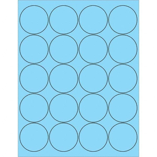 Tape Logic - Pack of (20), 100 Sheet 2" x 2" Pastel Blue Permanent Acrylic Laser Labels - All Tool & Supply